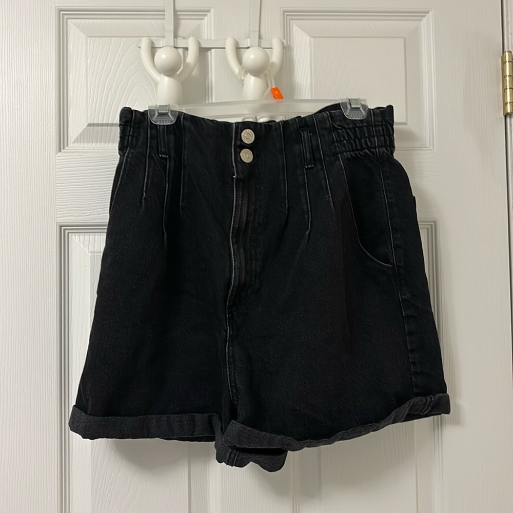 Zara Paperbag Denim Shorts
